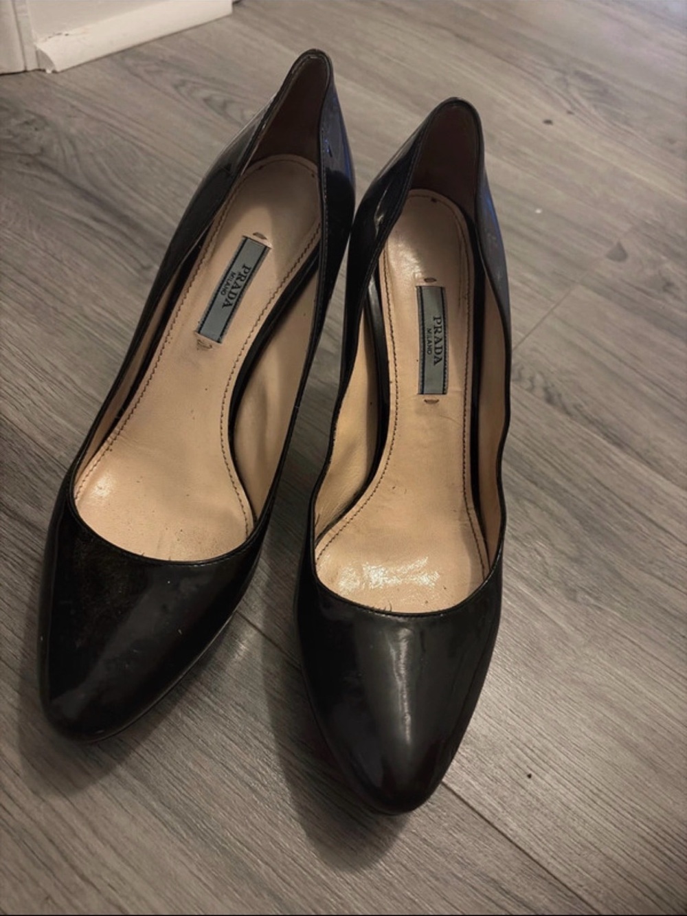 Prada Black Patent Leather Pointed Pumps